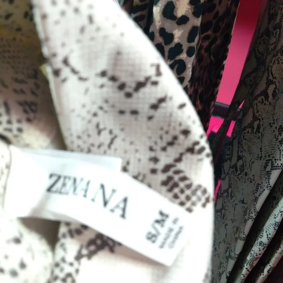 Snake Print Fleece Leggings Tan/Mocha - Picture 4 of 6